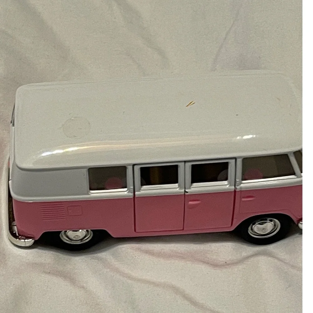 RMZ City Volkswagen T1 Transporter Toy Van Pink White Metal Diecast Retro Bus VW